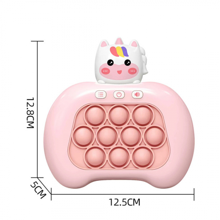 Joc Pop It electronic, interactiv, consola pentru copii si adulti, Antistres, Sunete si Lumini, Portabil, multe Niveluri, 4 Moduri, Multiplayer, Memorie, Score Mode, Squeeze Poppet, Antistres, Unicorn [1]
