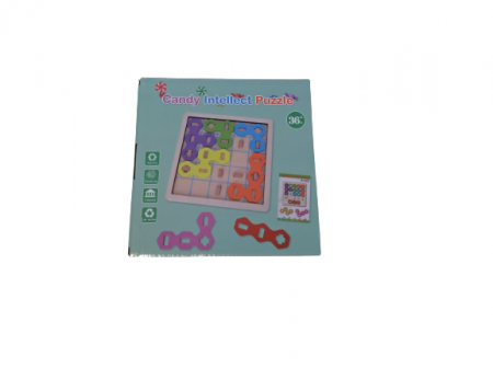 Jocul Puzzle Educativ de Logică și Inteligență, Lemn Candy, 5 Grade de Dificultate, 8 Piese, Multicolor [5]