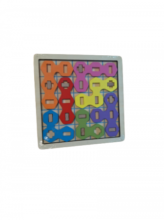 Jocul Puzzle Educativ de Logică și Inteligență, Lemn Candy, 5 Grade de Dificultate, 8 Piese, Multicolor [4]