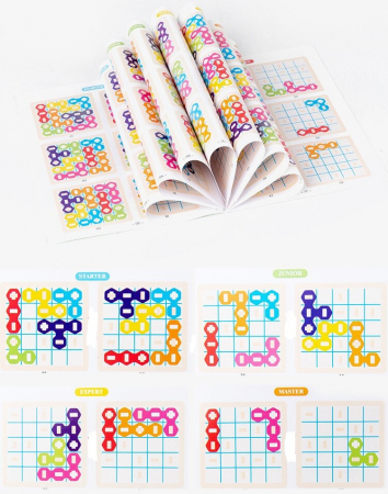 Jocul Puzzle Educativ de Logică și Inteligență, Lemn Candy, 5 Grade de Dificultate, 8 Piese, Multicolor [3]