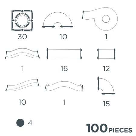 Jocuri magnetice Circuit cu bile luminoase 100 piese, Cleverclixx [2]