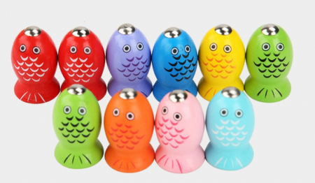 Jucarie 2 in 1, de tras si pescuit magnetic, Ratusca si pestisori, Montessori, 3 ani+, EduJucarii [8]