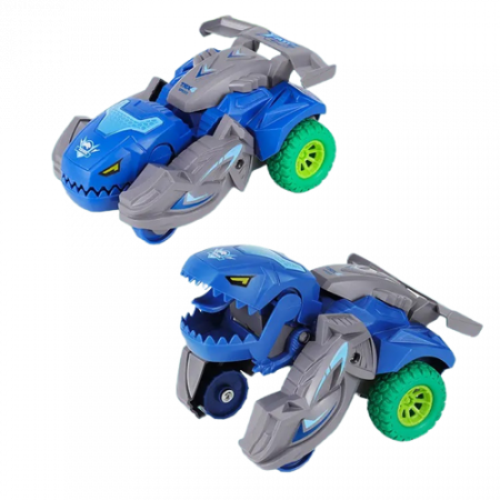Jucarie 2 in 1, dinozaur rotativ transformabil automat pe baza de inertie in masina, albastru, 3 ani +, Edujucarii - Copie [5]
