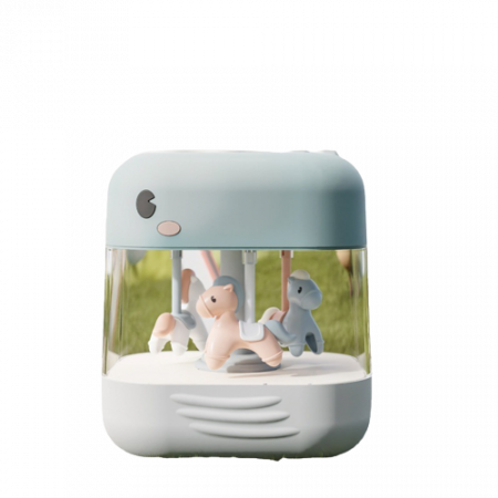 Jucarie 2 in 1, Toba interactiva si carusel muzical pentru bebe cu lumini si sunete, lampa de veghe, incarcare USB, conectare bleutooth, albastru, Edujucarii [3]