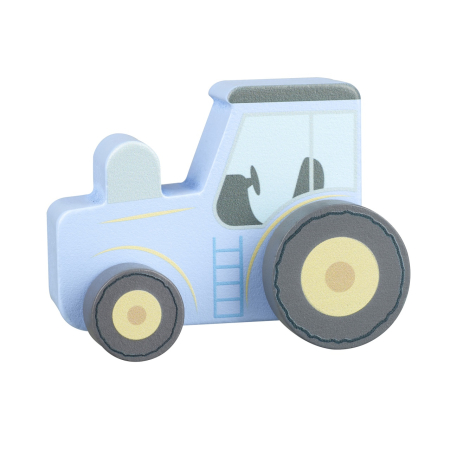 Noutati si reduceri - Jucarie de impins Tractor albastru din lemn, Orange Tree Toys
