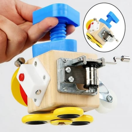 Jucarie educativa si interactiva, Cub Montessori cu activitati senzoriale pentru copii, Busy Cube, 3 ani+, Edujucarii [1]