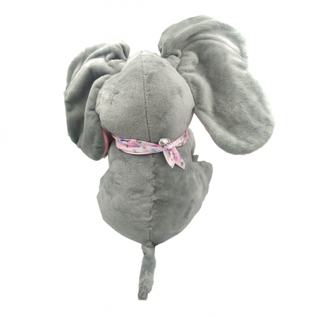 Jucarie interactiva Elefant din plus in limba romana, CucuBau, Canta, Spune povesti, isi misca urechile, roz [3]