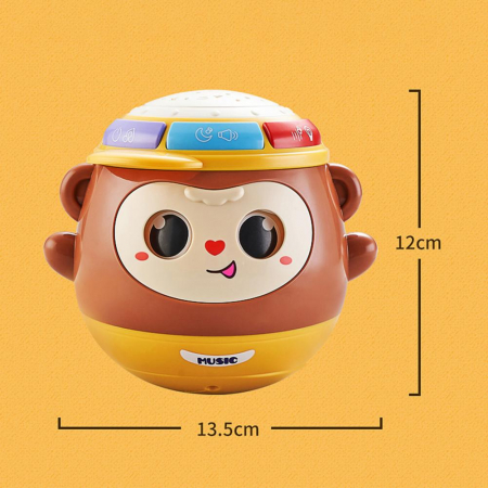 Jucarie interactiva, Maimuta Roly cu proiector si melodii, galben, 12cm, Edujucarii - EDUJUCARII [3]