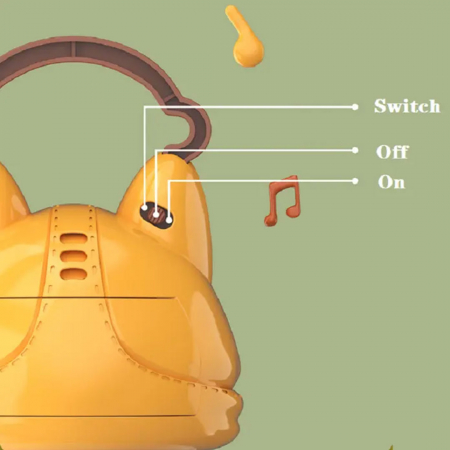 Jucarie interactiva pentru bebelusi, cu sunete si buton play, 14 sunete diferite, Acordeon, Catelusul Corgi, 30 x 9 cm, Portocaliu [5]