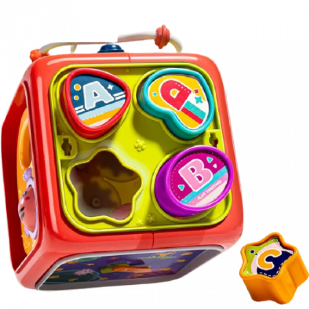 Jucarie interactiva si educativa 6 in 1 cu sunete si lumini, centru de activitati multiple, rosu, 3 ani+, Edujucarii [5]