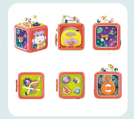 Jucarie interactiva si educativa 6 in 1 cu sunete si lumini, centru de activitati multiple, rosu, 3 ani+, Edujucarii [2]