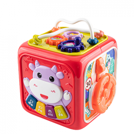 Jucarie interactiva si educativa 6 in 1 cu sunete si lumini, centru de activitati multiple, rosu, 3 ani+, Edujucarii [1]