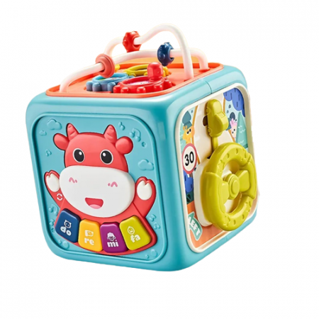 Jucarie interactiva si educativa 6 in 1 cu sunete si lumini, centru de activitati multiple, albastru, 3 ani+, Edujucarii [0]