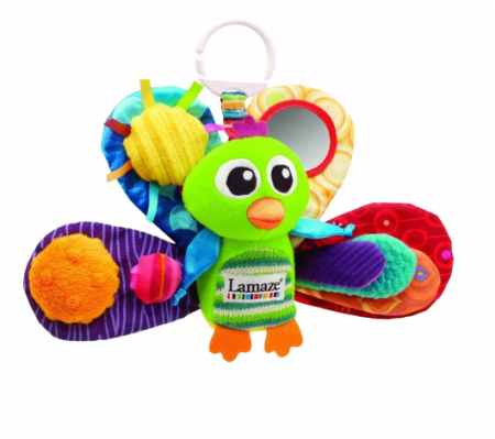 Jucarie pentru bebelusi, invatare timpurie, dezvoltare senzoriala, dentitie fara BPA, 0 luni, multicolor, Paun - EDUJUCARII [0]