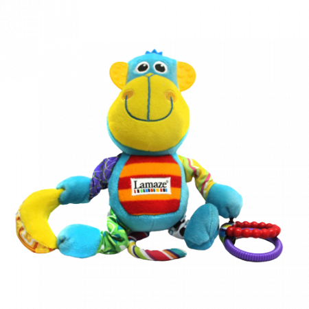 Jucarii de plus - Jucarie pentru bebelusi, invatare timpurie, dezvoltare senzoriala, dentitie fara BPA, 0 luni, multicolor, Gorila - EDUJUCARII