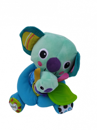 Jucarie pentru bebelusi, invatare timpurie, dezvoltare senzoriala, dentitie fara BPA, 0 luni, multicolor, Ursulet Koala cu puiut - EDUJUCARII [1]