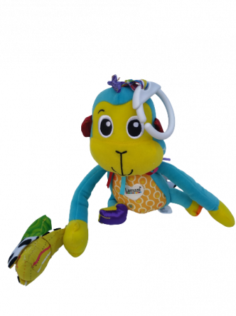 Jucarii de plus - Jucarie pentru bebelusi, invatare timpurie, dezvoltare senzoriala, dentitie fara BPA, 0 luni, multicolor, Monkey - EDUJUCARII