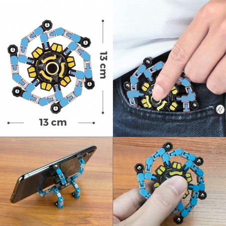 Jucărie senzorială amuzantă anti-stres pentru copii și adulți - Fidget Spinner transformabil [2]