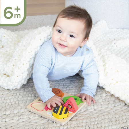 Jucarie senzoriala din lemn, de tip puzzle, pentru bebelusi, Sensory Sprouts Surprise Puzzle [2]