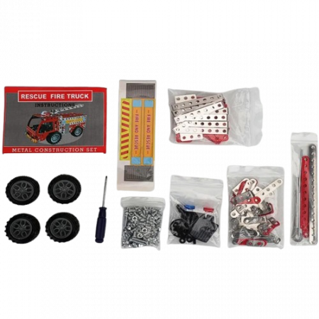 Kit constructie masina de pompieri  metalica Rescue Fire Truck, 292 piese, 8 ani+, EduJucarii [2]