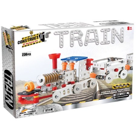 Noutati si reduceri - Kit STEM Locomotiva cu aburi u0219i doua vagoane, nivel intermediar