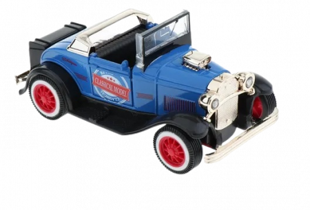 Masina de colectie, de epoca, vintage, decapotabila, cu lumini si sunete, albastru, 12x6x6 cm [2]