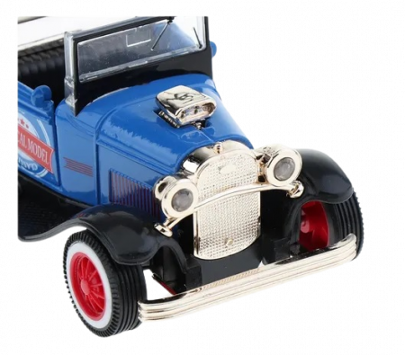 Masina de colectie, de epoca, vintage, decapotabila, cu lumini si sunete, albastru, 12x6x6 cm [7]