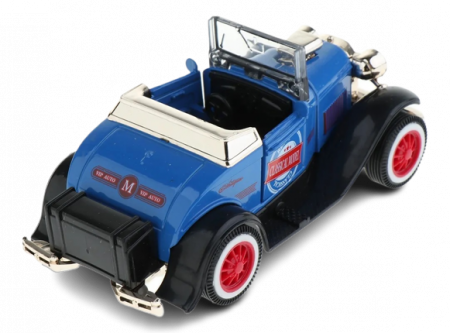 Masina de colectie, de epoca, vintage, decapotabila, cu lumini si sunete, albastru, 12x6x6 cm [6]