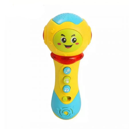 Microfon de jucarie interactiv 2 in 1, cu lumini si sunete, 4 butoane, 3 ani, O baby [1]