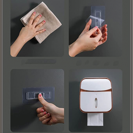 Organizator de Baie cu Sertar pentru Servetele si Suport Hartie Igienica 3-in-1 cu Tava si Suport pentru Telefon si Accesorii, Compartimentat [8]