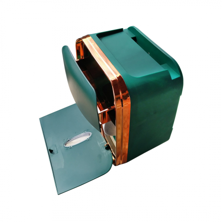 Organizator de Baie cu Sertar pentru Servetele si Suport Hartie Igienica 3-in-1 cu Tava si Suport pentru Telefon si Accesorii, Compartimentat, Culoare verde [4]