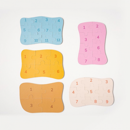 Pachet 3 Seturi de cate  5 Puzzles pentru incepatori, Diferite Nivele de Complexitate, Cutii Metalice, Printese, zane si sirene, Flamingo si animale de padure, Animale polare, 117 piese, 3 ani + [18]