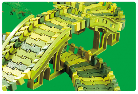 Pista de curse Dinozaur Parc cu masinuta electrica, 320 de piese pentru constructia circuitului, 8 dinozauri diferiti si accesorii de decor, 3 ani+ [13]