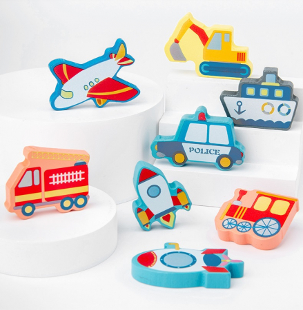 Placa Montessori 7 in 1, Joc logaritmic cu multiple activitati, Puzzle cu cifre, litere,  forme geometrice, mijloace de transport,  Joc de pescuit, 3ani+, EduJucarii [3]