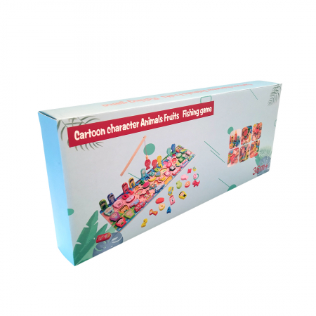 Placa Montessori, Joc logaritmic cu multiple activitati, Puzzle cu animale, cifre, fructe, mijloace de transport, membrii familiei, meserii, Joc de pescuit, 7 activitati [5]