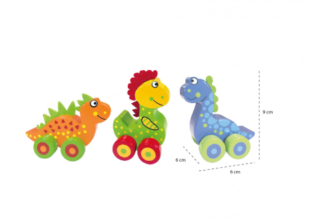 Primii mei dinozauri - set jucarii cu roti, Orange Tree Toys [1]