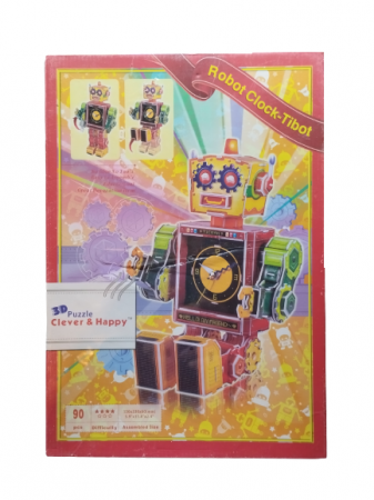Puzzle 3D Ceas Robot Tibot, 90 piese, Un Mod Original de a Descoperi Timpul si Creativitatea, 5 ani+ [5]