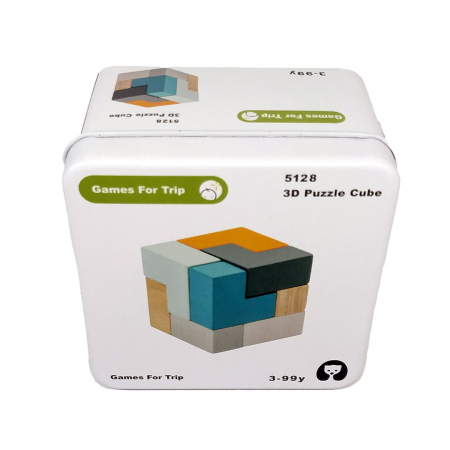 Puzzle 3D - Cube, lemn, multicolor, 3 ani [2]
