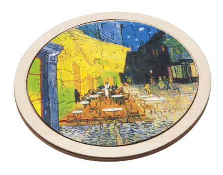 Noutati si reduceri - Puzzle arta rotund din lemn Cafe de Nuit, Fridolin