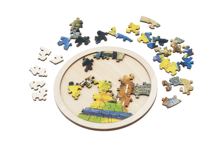 Puzzle arta rotund din lemn Cafe de Nuit, Fridolin [1]