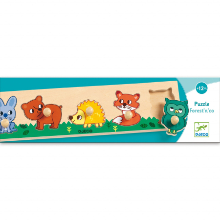 Puzzle cu buton Padure, Djeco [4]