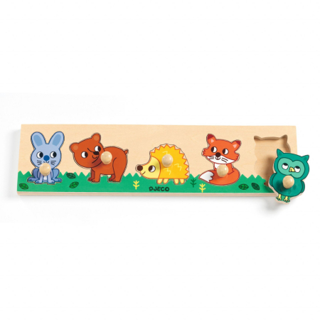 Puzzle cu buton Padure, Djeco [2]