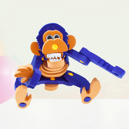 Puzzle de asamblare 3D pentru copii si adulti, Blocks Maimutica Cimpanzeu, 54 piese, spuma EVA [7]