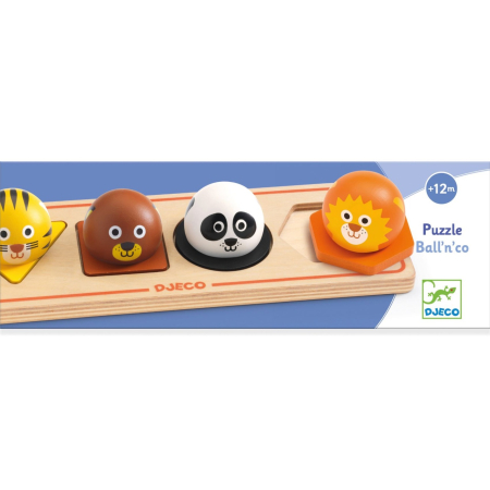 Puzzle din lemn Animale salbatice, Djeco [3]