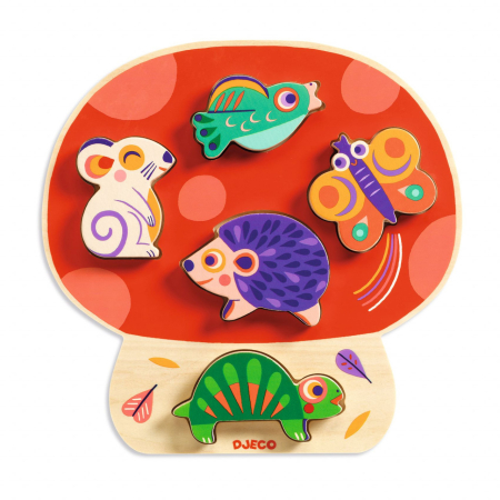 Puzzle din lemn Ciupercuta Anianco, Djeco [0]