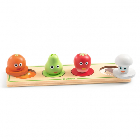 Puzzle din lemn Fructe si legume, Djeco [2]