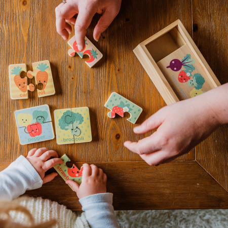 Puzzle din lemn in cutie Legume, Orange Tree Toys [2]