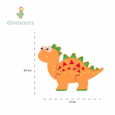 Puzzle dinozaur din lemn - Stegosaurus, Orange Tree Toys [1]