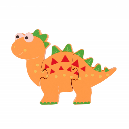 Noutati si reduceri - Puzzle dinozaur din lemn - Stegosaurus, Orange Tree Toys