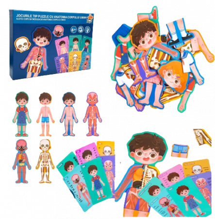 Puzzle educativ, Anatomia Corpului Uman, Limba Romana, Baiat, 36 piese, 3 ani+, Edujucarii [1]